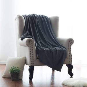 lot 7813 image: Bedsure GentleSoft Fleece Throw Blanket Dark Grey 300GSM