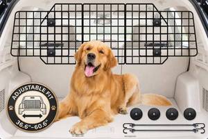 lot 7867 image: Feed Garden Dog Car Barrier Steel Wire Mesh Adjustable 36.6-60.6 In