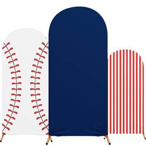 lot 7871 image: RimCereal Baseball Themed Arch Cover Backdrop 3 Piece Set