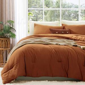 lot 7873 image: WRENSONGE King Size Comforter Set 3 Pieces Burnt Orange Bedding