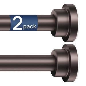 lot 7882 image: ENJOYBASICS Tension Curtain Rod 32-66 Inch Adjustable Bronze 2 Pack