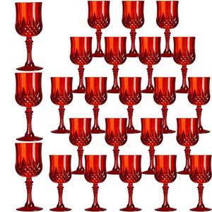 lot 7889 image: XKXKKE Plastic Wine Glasses 24 Pcs 7 Oz Stemmed Party Goblets