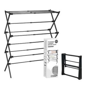 lot 7981 image: ZOES HOMEWARE Collapsible Clothes Drying Rack 50 lb Capacity Black
