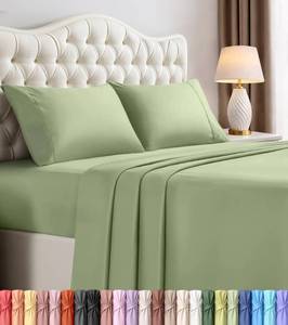 lot 7991 image: Utopia Bedding 4 Piece King Sheet Set 16 Inch Deep Pocket Sage