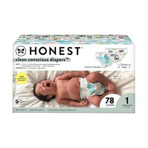lot 7992 image: The Honest Company Clean Conscious Diapers Size 1 78 Ct All the Alpacas
