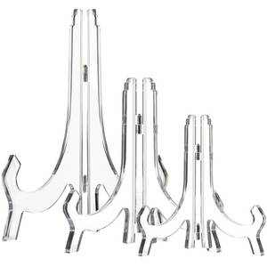 lot 8015 image: HESTYA Clear Acrylic Display Easel Stands 3 Pack 4.5, 7, 9.8 Inch