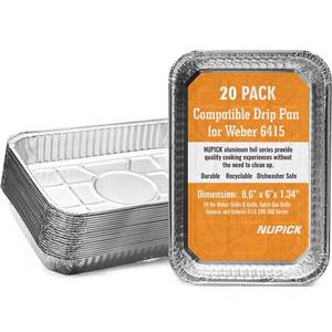 lot 8023 image: NUPICK 20 Pack Drip Pans 6415 Compatible for Weber Grills