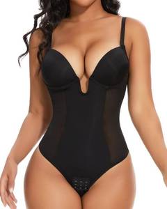 lot 8024 image: SHAPERIN Womens Backless Body Shaper Thong Bodysuit Medium Black