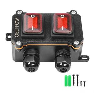 lot 8042 image: OELFFOW Waterproof OnOff Inline Cord Switch IP66 DPST 20A-125V, 16A-250V