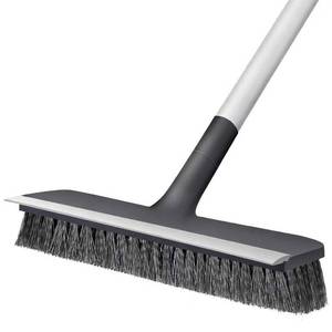 lot 8048 image: AONEZ Floor Scrub Brush with Squeegee 50.5 Inch Adjustable Long Handle