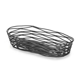 lot 8049 image: TableCraft Oblong Basket 9 x 4 x 2 Black Metal BK11709