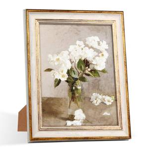 lot 8071 image: RIVERVALLA Vintage Picture Frame 8.5x11 A4 Beige Gold Antique Photo Frame