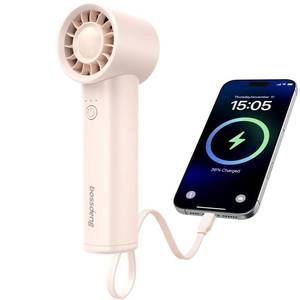lot 8080 image: bossdeng Portable Handheld Fan Power Bank & Flashlight 3000mAh Pink