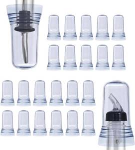 lot 8090 image: Esatto Liquor Pour Spout Dust Covers Clear 24 Pack