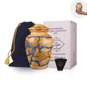lot 8096 image: ZIYA Wooden Cremation Urn for Adult Human Ashes, 6.5 Inch