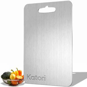 lot 8097 image: Qianying Katori Titanium Cutting Board Metal Chopping Board Large
