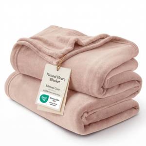 lot 8107 image: Bedsure Fleece Throw Blanket Dusty Pink 50x60 Inches 8.8oz GentleSoft