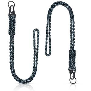 lot 8109 image: Frienda 2 Pack Paracord Lanyard 550 Braided Black Blue White