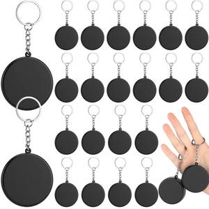 lot 8113 image: Nuogo Hockey Puck Keychains 24 Pcs Black Mini Keyring