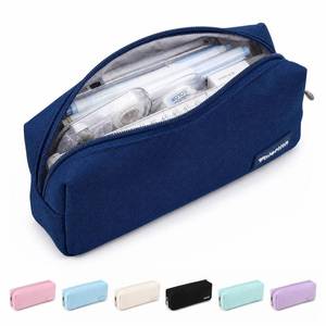 lot 8120 image: Valerlith Zippered Pencil Case Pouch 7.87 x 3.15 x 2.36 in Navy