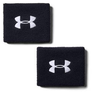 lot 8137 image: Under Armour Mens Performance 3-Inch Wristband 2-Pack, BlackWhite