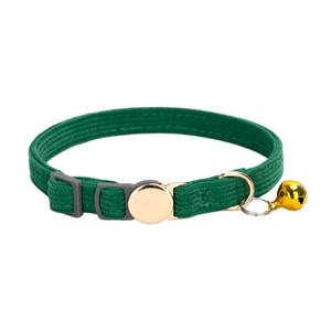 lot 8148 image: WDPAWS Corduroy Cat Collar Adjustable 7-11 Inch Green