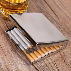 lot 8160 image: RWXCOW Metal Cigarette Case King Size 20 Capacity 3.74x3.27x0.71in