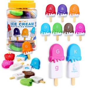 lot 8174 image: USATDD ABC Alphabet Popsicle Matching Toy Uppercase Lowercase 52 Pcs