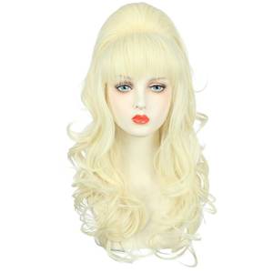 lot 8203 image: Yuehong Adult Long Blonde Curly Bouffant Beehive Wig