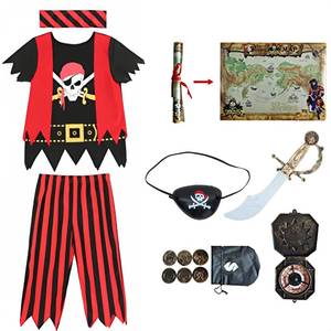 lot 8208 image: Lingway Toys Kids Pirate Costume 8 Pcs Dress Up Set Boys 3-4 Years