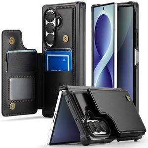 lot 8220 image: Vinich Wallet Case with Card Holder for Samsung Galaxy Z Fold 8 Ultra Black