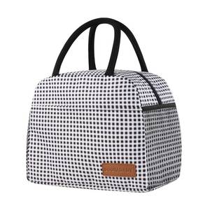 lot 8234 image: douyadady Lunch Bag Insulated Women Men Black White Grid