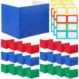 lot 9948 image: 24 Pcs Privacy Folders for Students Testing, Cute, Blue, Green, Red