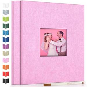 lot 9956 image: Artfeel Photo Album Self Adhesive Scrapbook Album for 3x5 4x6 5x7 8x10 Pictures,60 Pages Linen Cover with Display Window DIY Photo Book,Ideal Gifts for Family Travel Wedding Baby