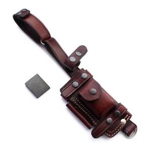 lot 9976 image: GCS Custom Handmade Leather Sheath - Vertical Drop Leg Carry for 6 or Smaller Fixed Blades GCS 167