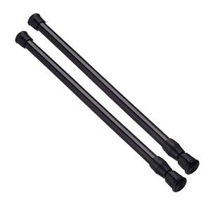 lot 10241 image: AIZESI Spring Tension Curtain Rods Short Tension Rod (Black,17 to 28-2Pc)