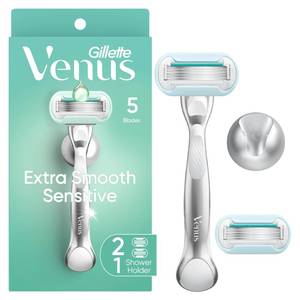 lot 10264 image:  CHARGING DOCK ONLY Gillette Venus Extra Smooth Sensitive Razor for Women, Includes 1 Reusable Razor Handle  2 Refills, for Sensitive Skin with Metal Handle and Shower Holder