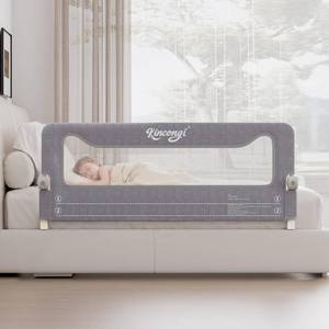 lot 13731 image: Kincongi Toddler Bed Rail 59 Inch Swing Down