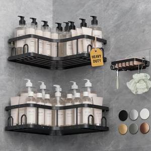 lot 13747 image: Veken Corner Shower Caddy 3-Pack Rustproof Metal