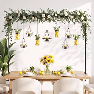 lot 13764 image: VowParty Table Arch Stand with Clamps 38-47 Inch Adjustable Black