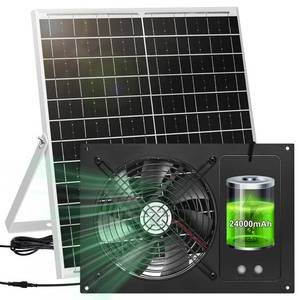 lot 13766 image: AEQ Solar Fan for Chicken Coop 7.1 Inch 2-Speed Waterproof Greenhouse Shed Fan