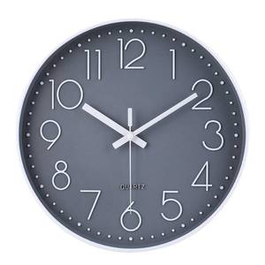 lot 13772 image: Jomparis Wall Clock 13.5 Inch Gray Silent Battery Operated