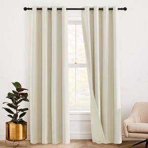 lot 13796 image: RYB HOME Thermal Insulated Soundproof Blackout Curtains 3 Layer 104 Inch Width