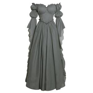 lot 13802 image: Vibsion Womens Medieval Renaissance Dress Victorian Gothic Costume SM Gray