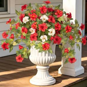 lot 13812 image: Ammyoo Artificial Fall Petunia Flowers Faux Plants 2 Bundles Outdoor