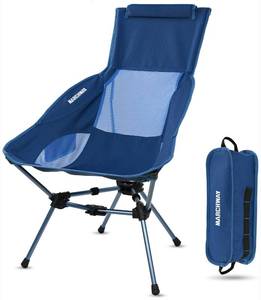 lot 13817 image: MARCHWAY High Back Folding Camping Chair with Head Support
