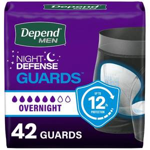 lot 13820 image: Depend Overnight Incontinence Guards for Men, 42 Count