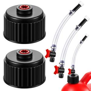 lot 13828 image: Fabbay 5 Gallon Racing Fuel Jug Cap with Filler Hose Kit, 4 Pieces