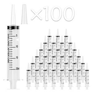 lot 13835 image: Jolly Party 20mL Plastic Syringes with Catheter Tip & Cap, 100 Pack