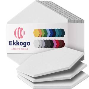 lot 13836 image: Ekkogo Acoustic Wall Panels 12-Pack 12 x 10.4 x 0.4 White Hexagon